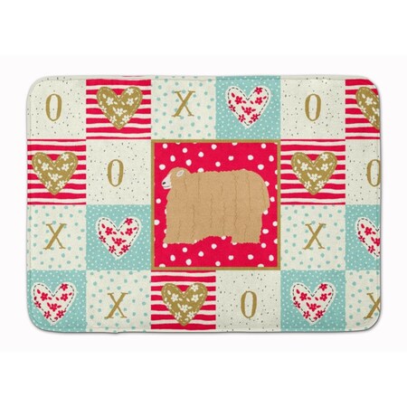 Carolines Treasures 19 x 27 in. Lincoln Longwool Sheep Love Machine Washable Memory Foam Mat CK5398RUG